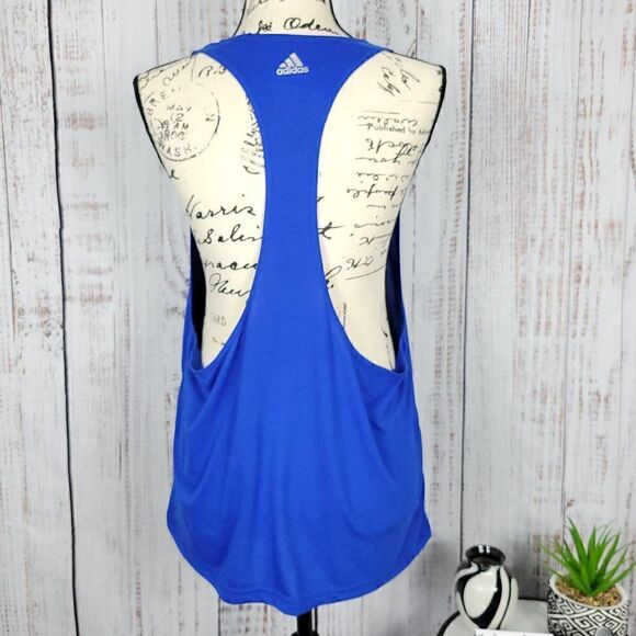 Adidas Women's X-Large Blue Athletic Gym Muscle Tank Top - Picture 3 of 6